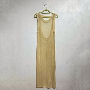 Tan Mesh Maxi Swim Cover Sz M